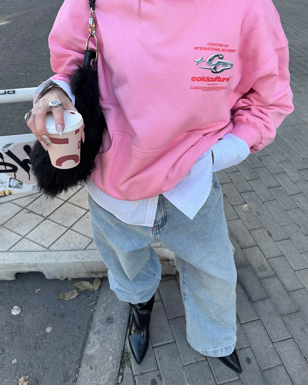 SPARKLY HOODIE PINK