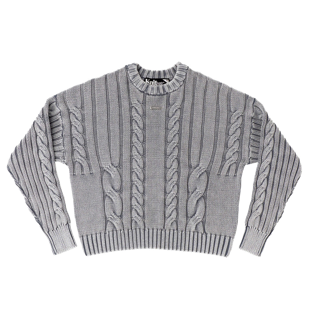 PATTERNED KNIT DUST GREY