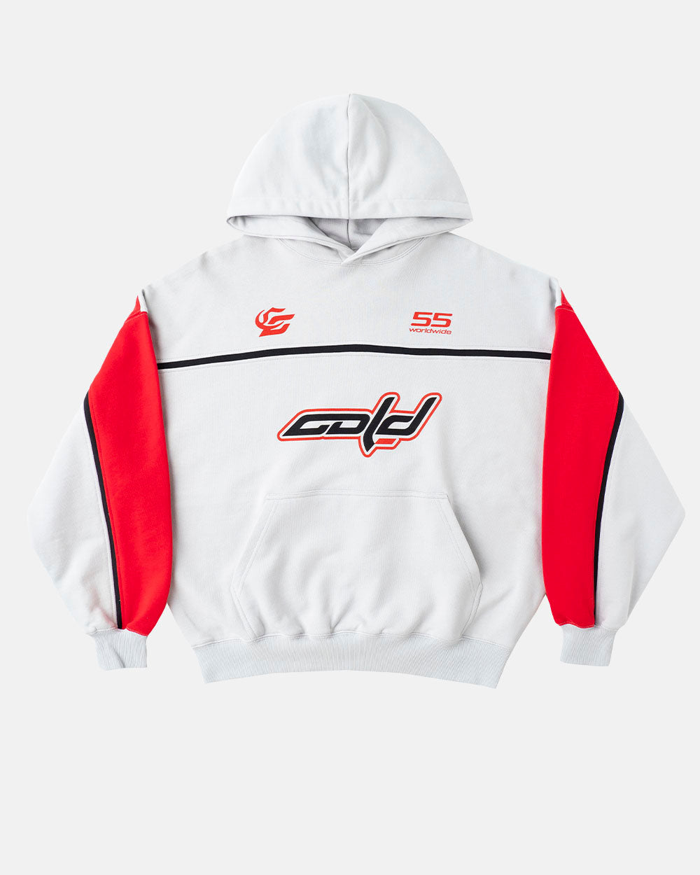 TRAINING HOODIE LIGHT GREY/RED