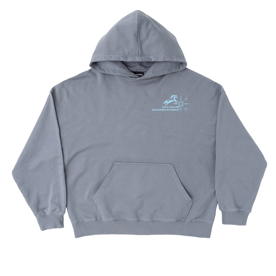 HORSES HOODIE MEDIUM BLUE