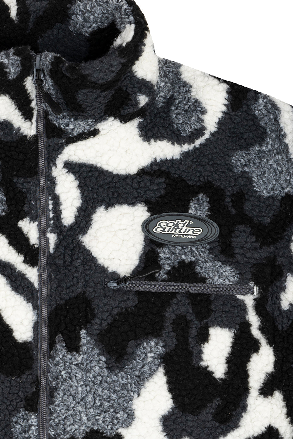 ABSTRACT FLEECE GREY CAMO