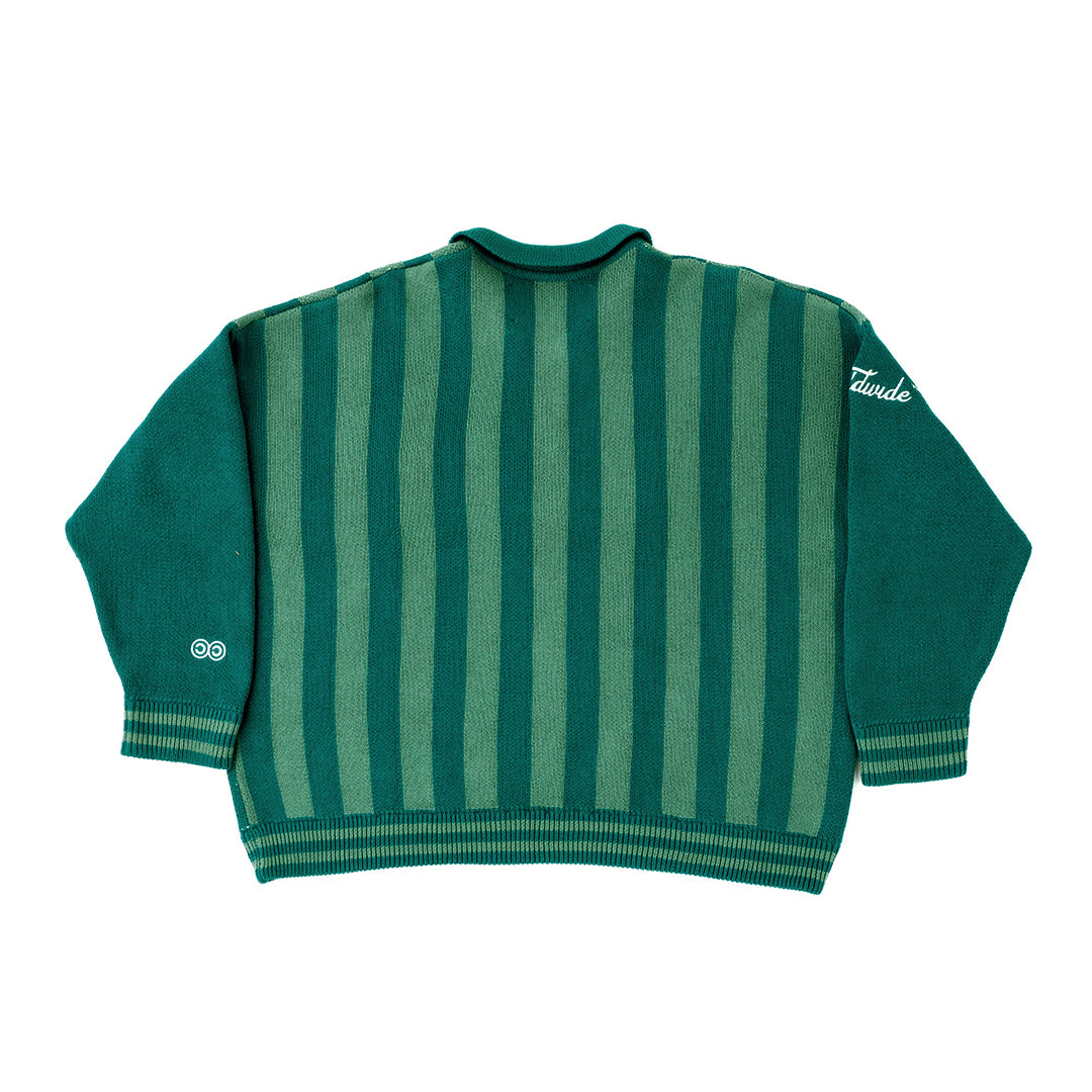 STRUCTURE COLLAR KNIT SWEATSHIRT KNIT MOSS GREEN