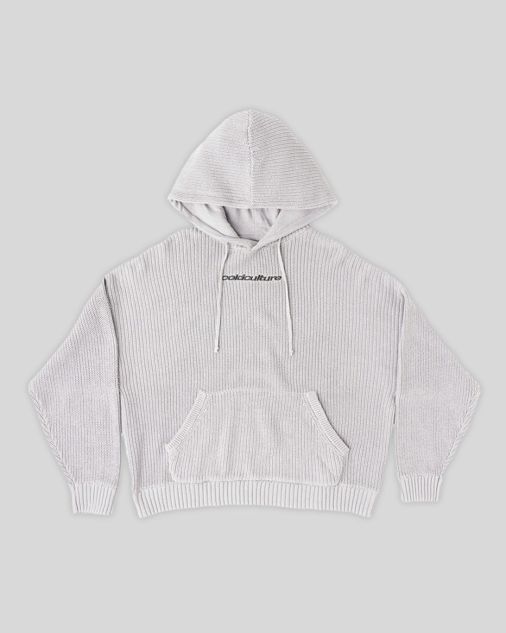 HORSE KNITTED HOODIE PEARL GREY