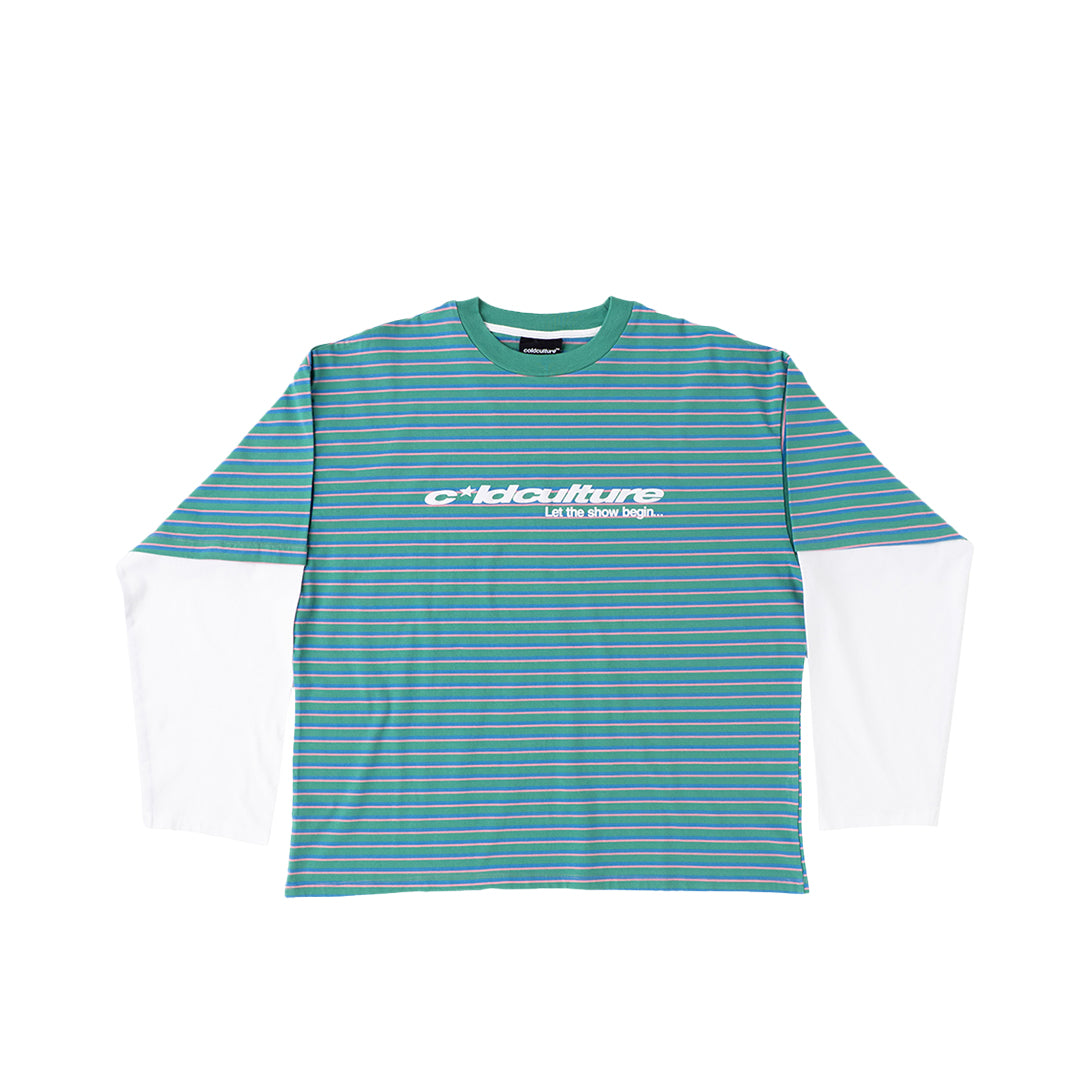 SHOW LONGSLEEVE TEE ASH GREEN/STRIPES