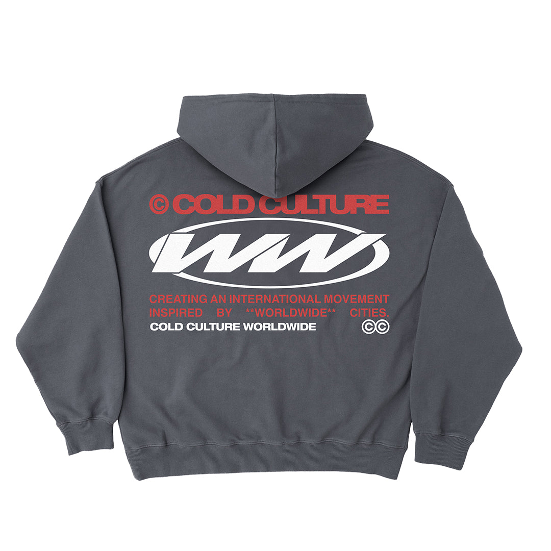 WORLDWIDE CIRCLE HOODIE DARK GREY