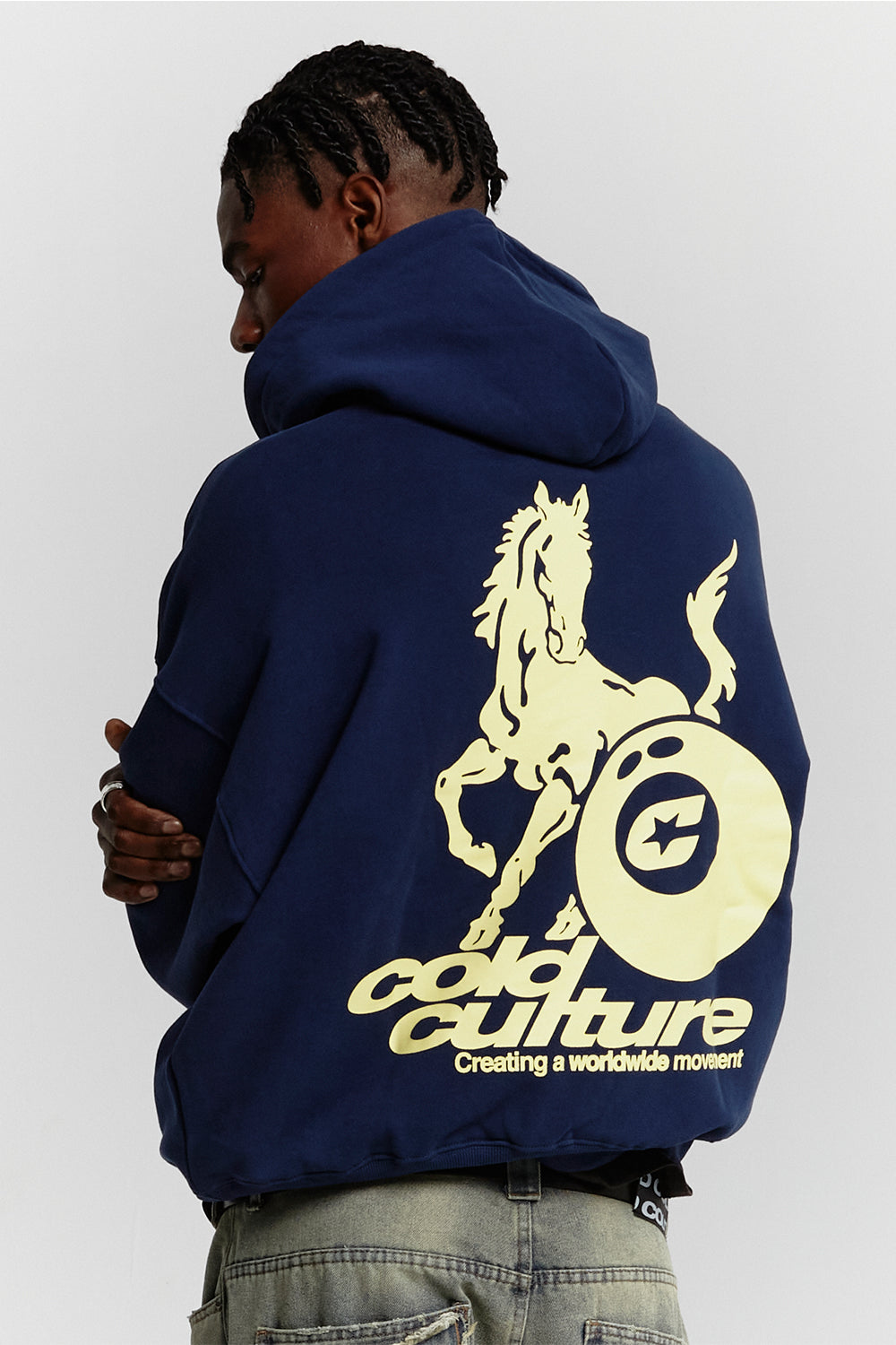 PLAYING HORSE HOODIE NAUTICAL BLUE