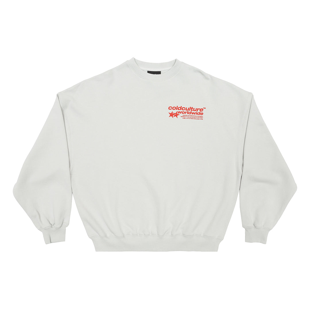 STATUS PATCH CREWNECK LIGHT GREY