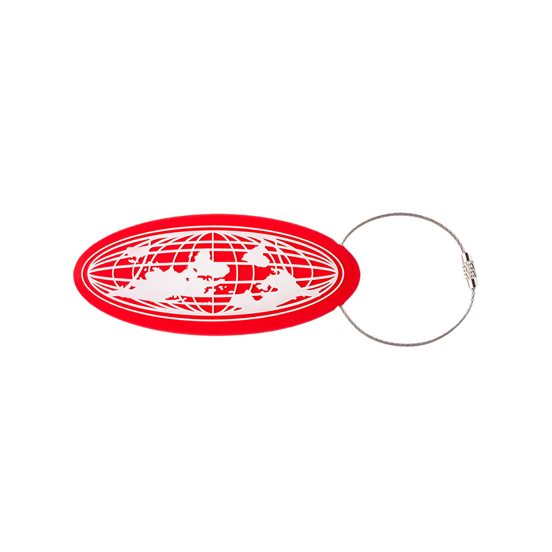 WORLD SILICONE KEYCHAIN RED