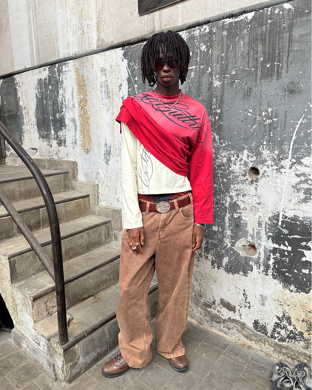CROSSED SCRIPT LONGSLEEVE RED