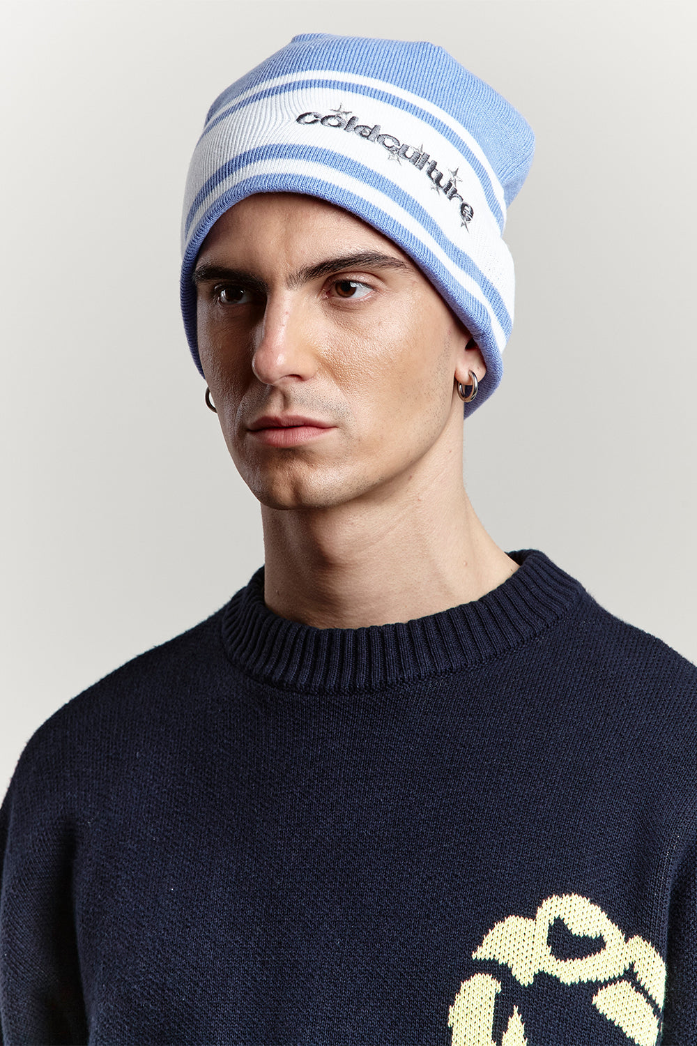 STARS STRAP BEANIE BLUE CALICO