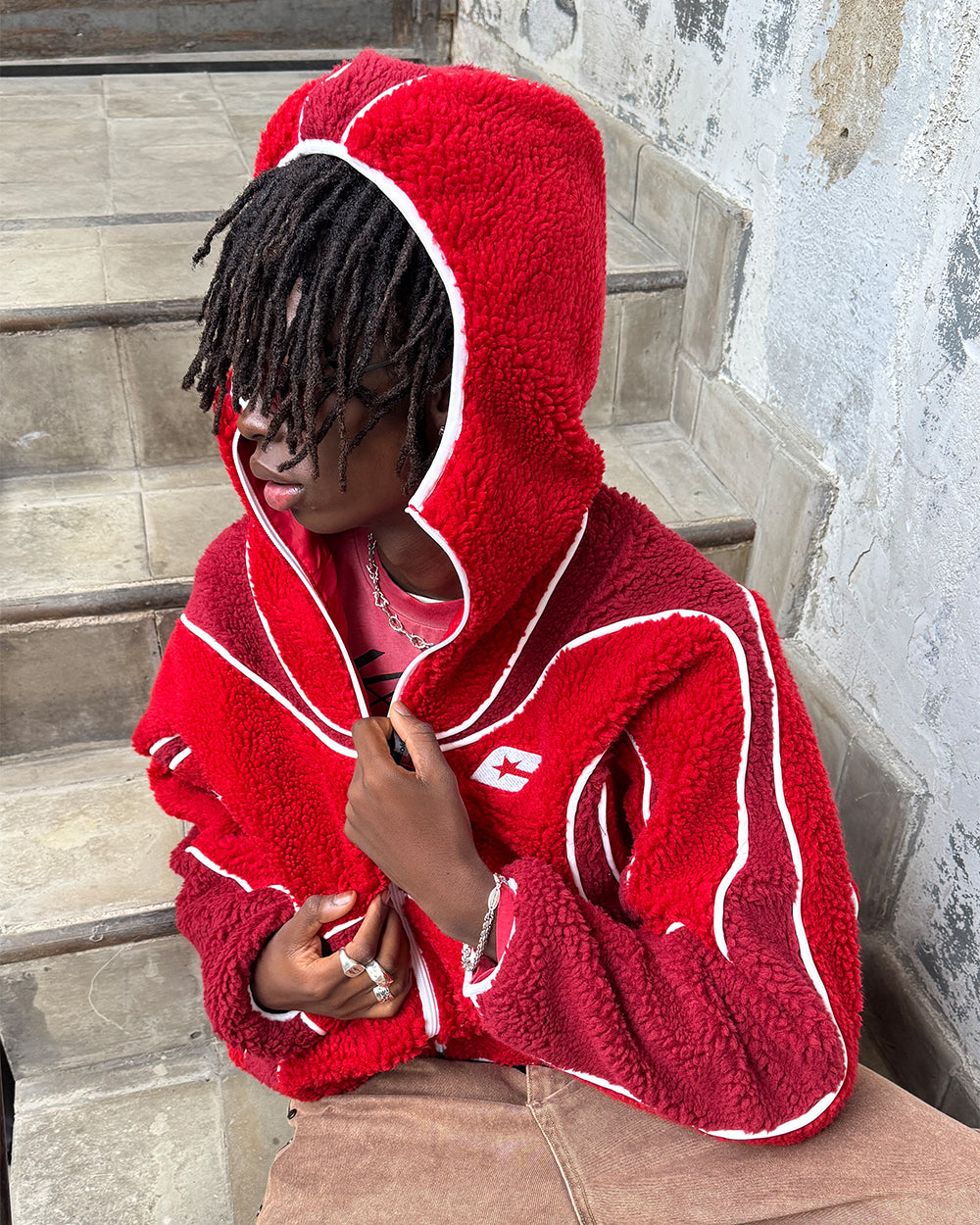 TAKE OFF FLEECE RED