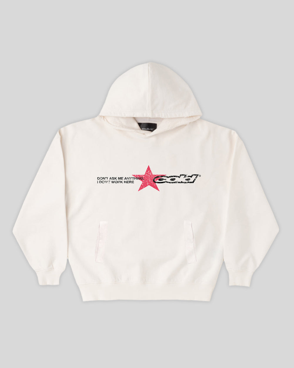 DONT WORK HOODIE +WASHED IVORY WHITE