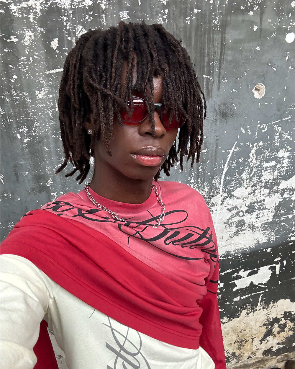 CROSSED SCRIPT LONGSLEEVE RED
