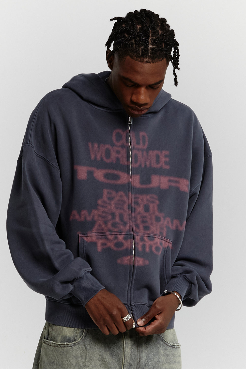 TOUR ZIP HOODIE DARK BLUE