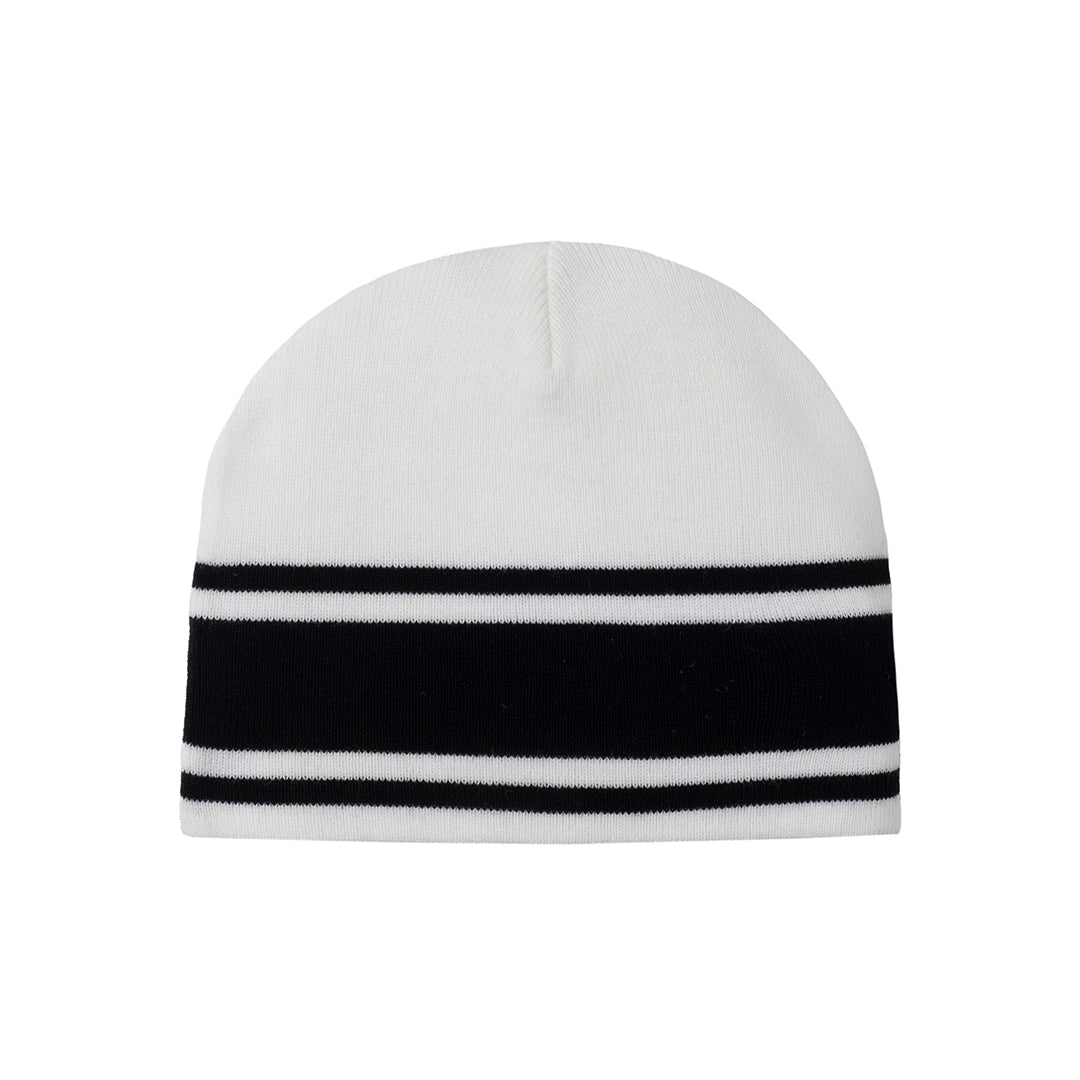 STARS STRAP BEANIE WHITE