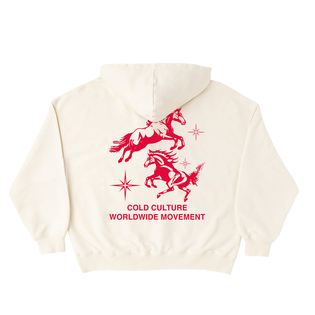 HORSES HOODIE IVORY WHITE