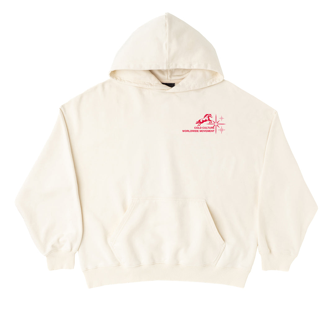 HORSES HOODIE IVORY WHITE