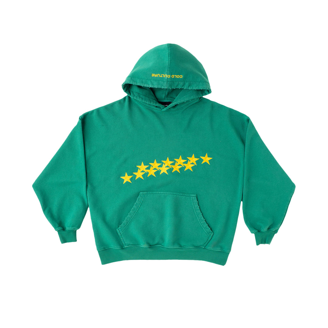 Blue hoodie with green stars sale