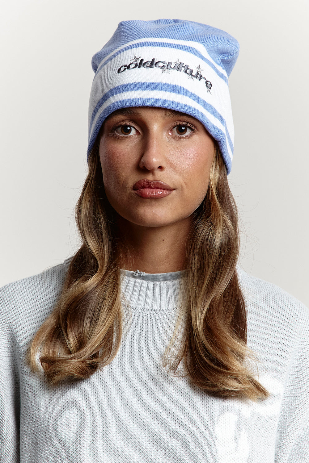 STARS STRAP BEANIE BLUE CALICO