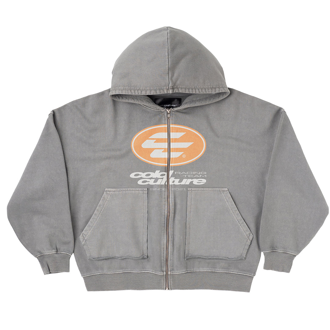 SPEED ZIP HOODIE +WASHED DUST GREY