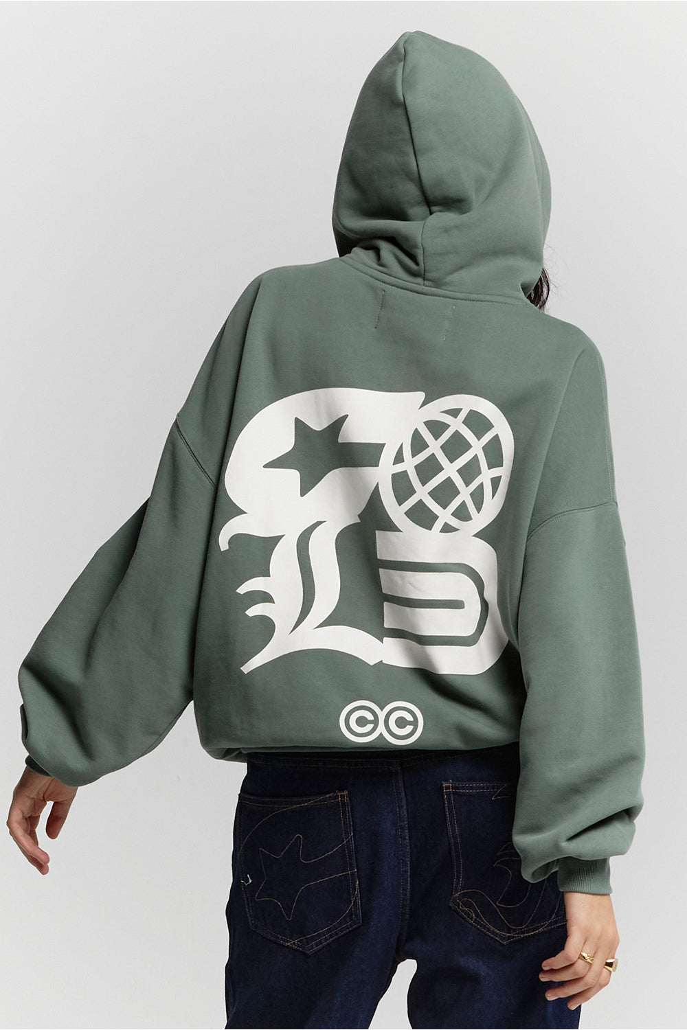 COLD LOGOS HOODIE ASH GREEN