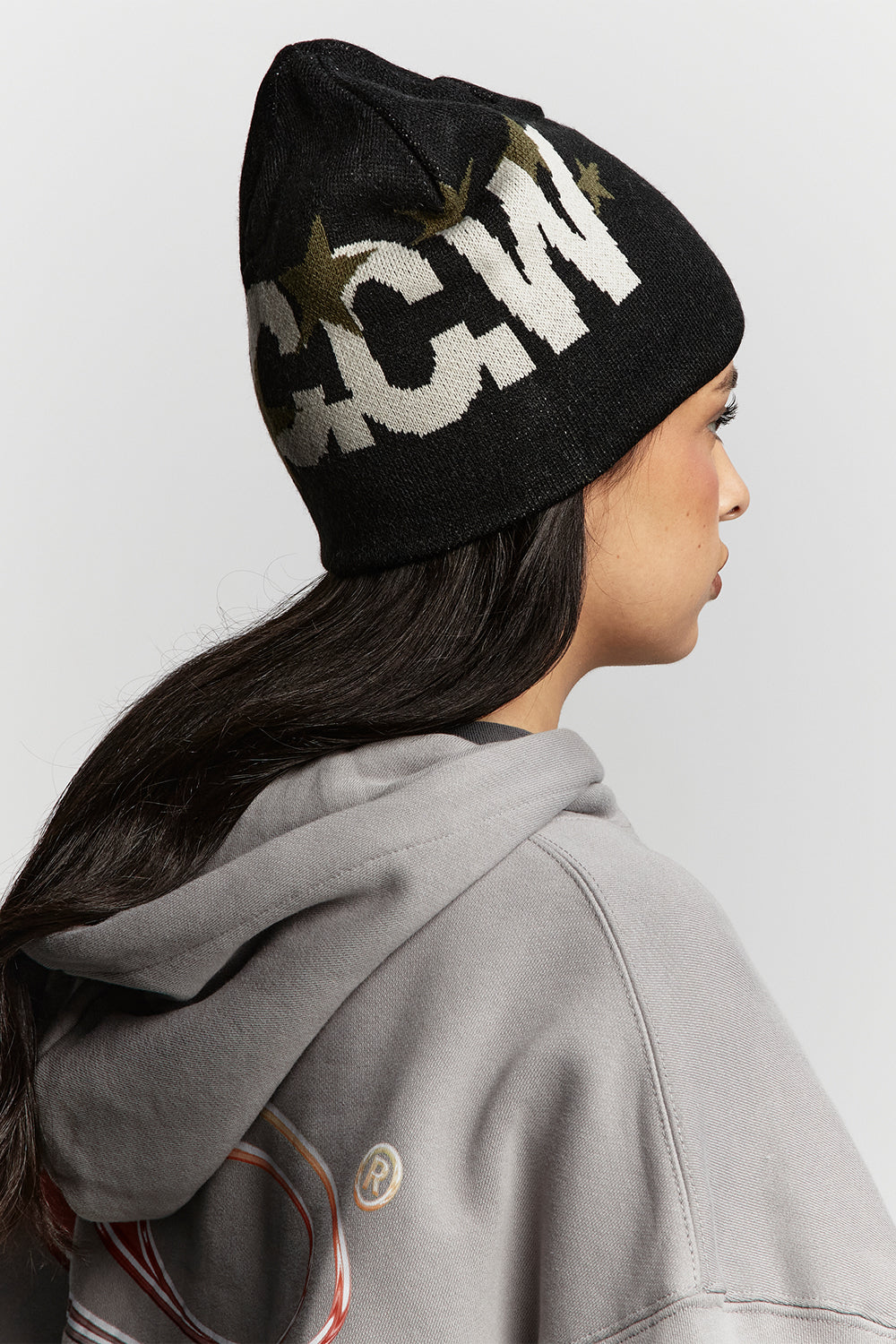 STARS BOW BEANIE BLACK