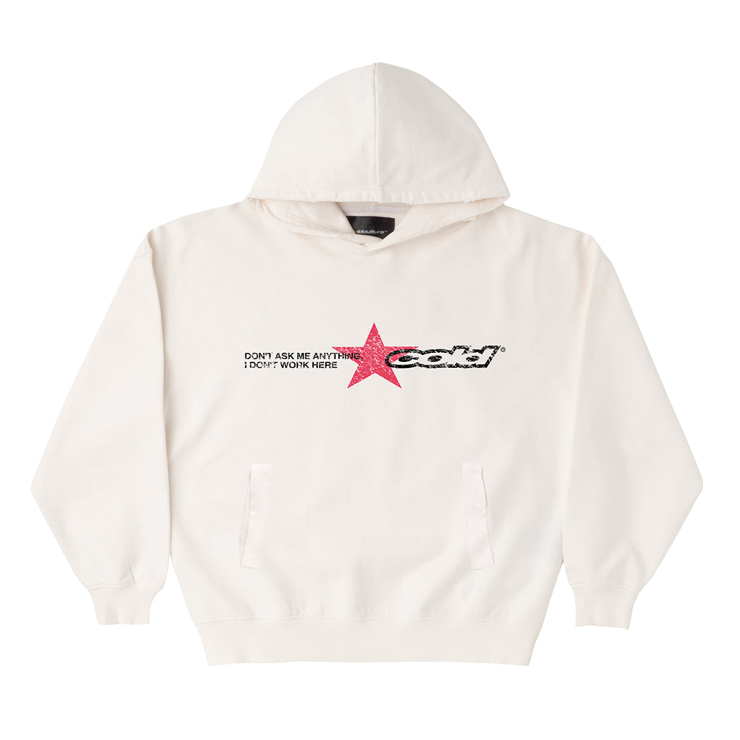 DONT WORK HOODIE +WASHED IVORY WHITE