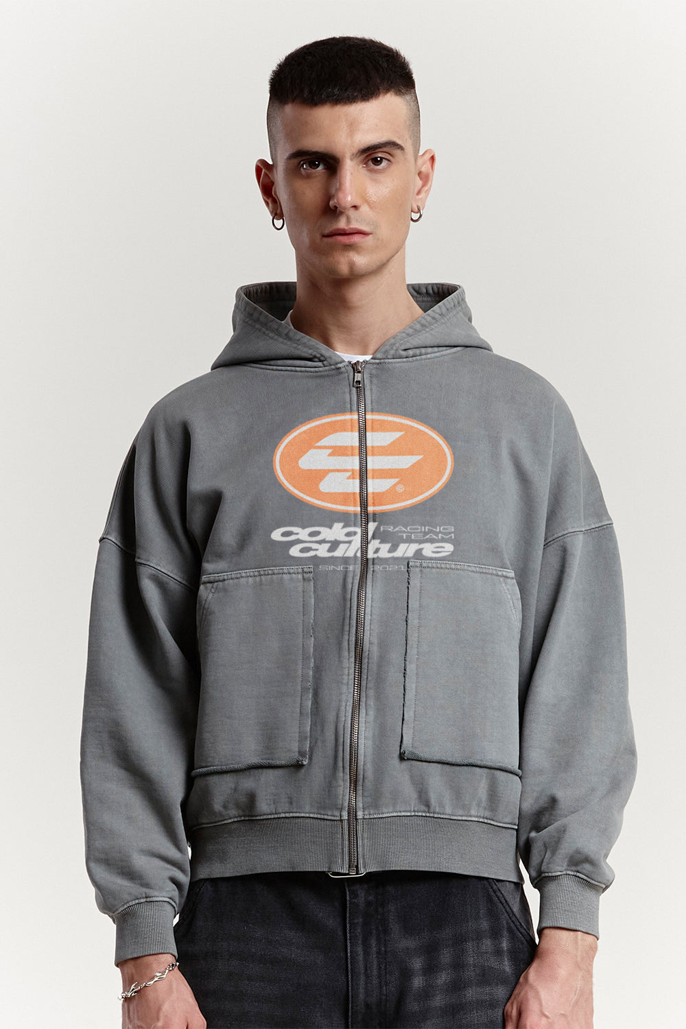 SPEED ZIP HOODIE +WASHED DUST GREY