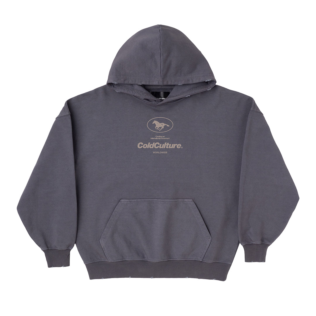 GALLOP HOODIE +WASHED DARK GREY