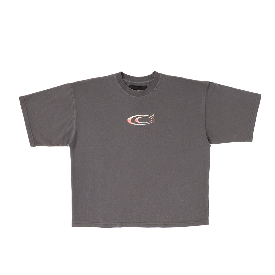 FADED METALLIC LOGO TEE HEAVY GREY