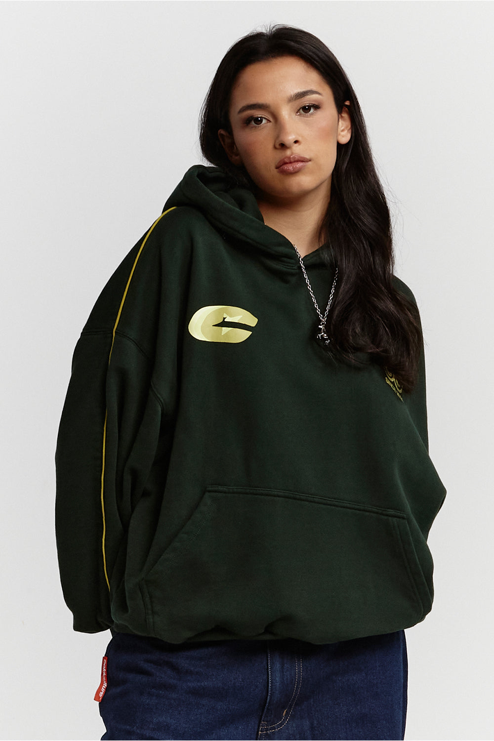 TRIPLE C HOODIE WASHED NIGHT GREEN