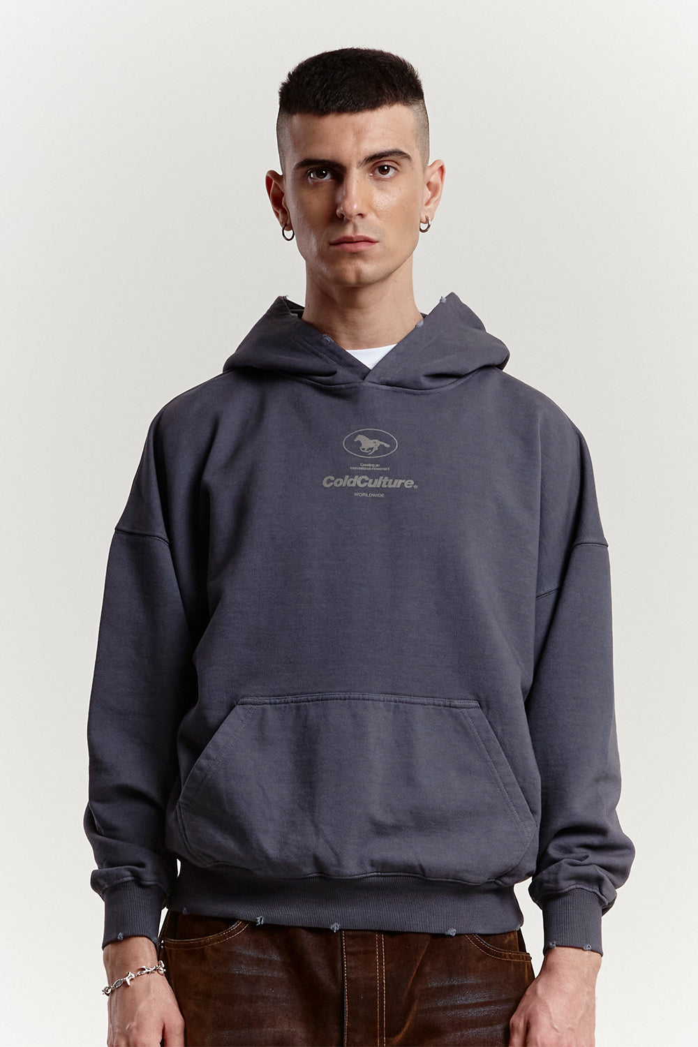 GALLOP HOODIE +WASHED DARK GREY