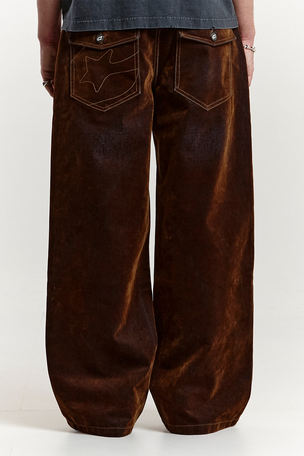 BIG C V2 PANTS FADED BROWN/BLUE DENIM