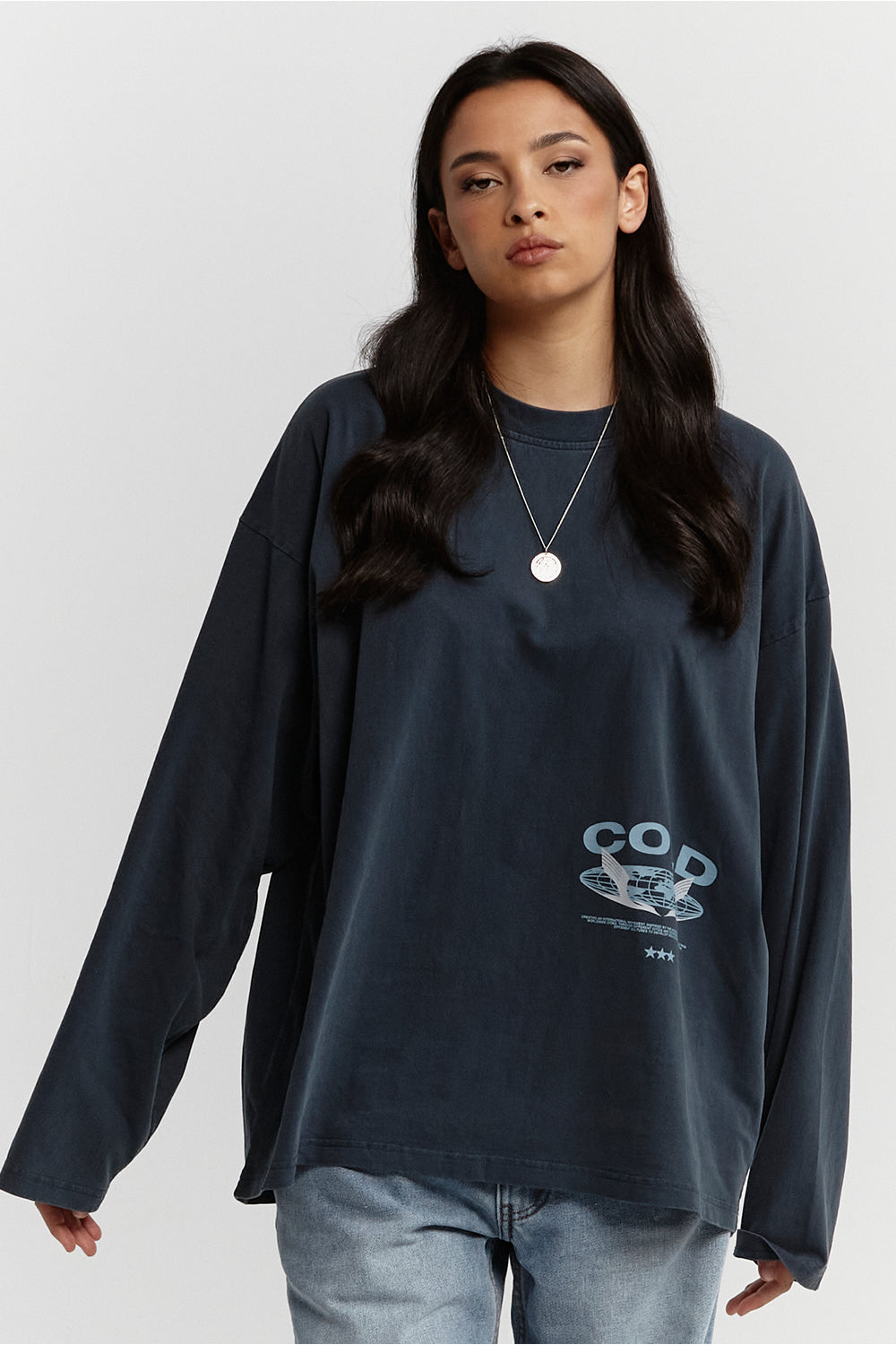 GLOBALIA LONGSLEEVE TEE DARK BLUE