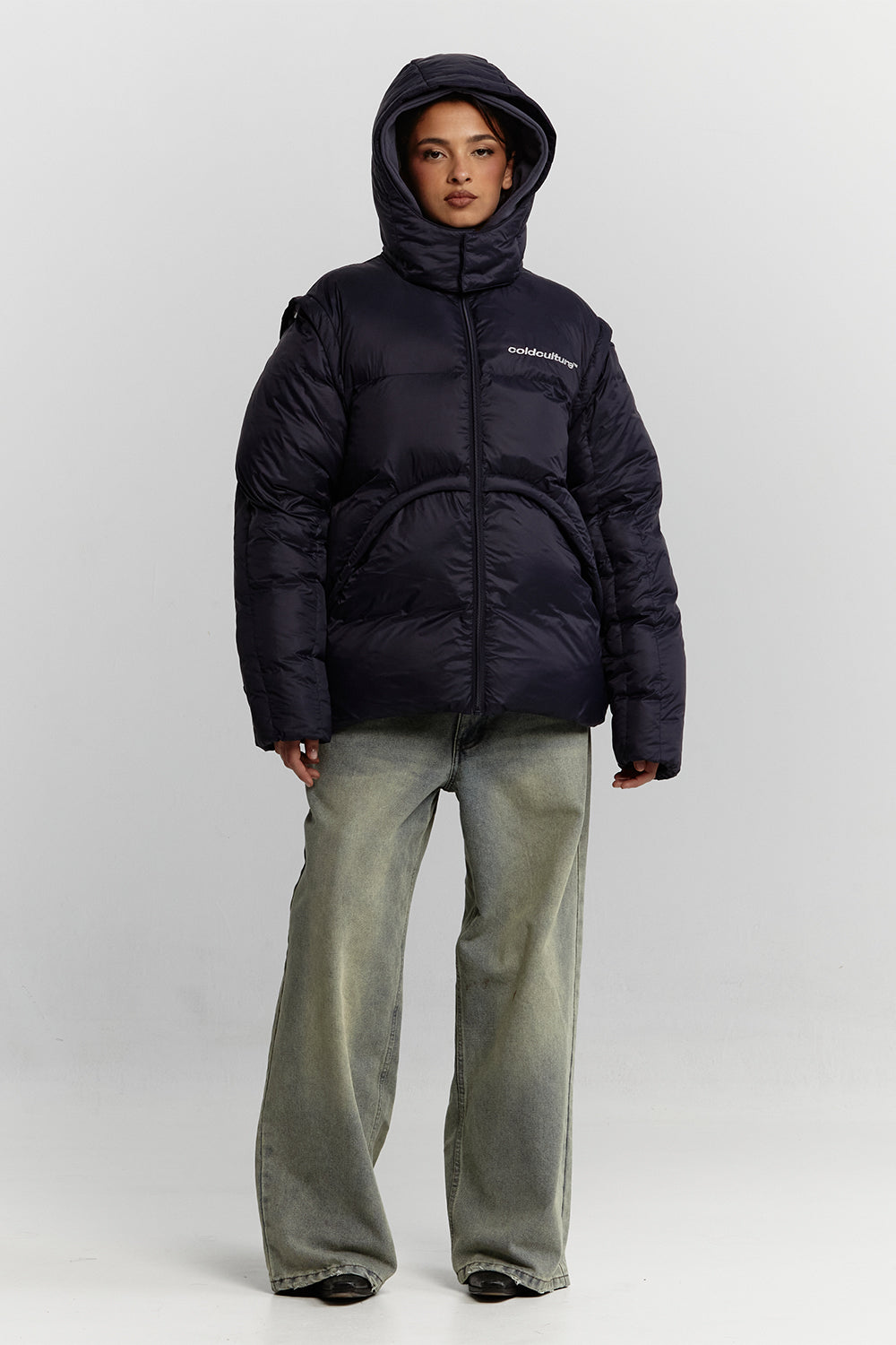 MULTIFUNCTIONAL PUFFER JACKET DARK BLUE