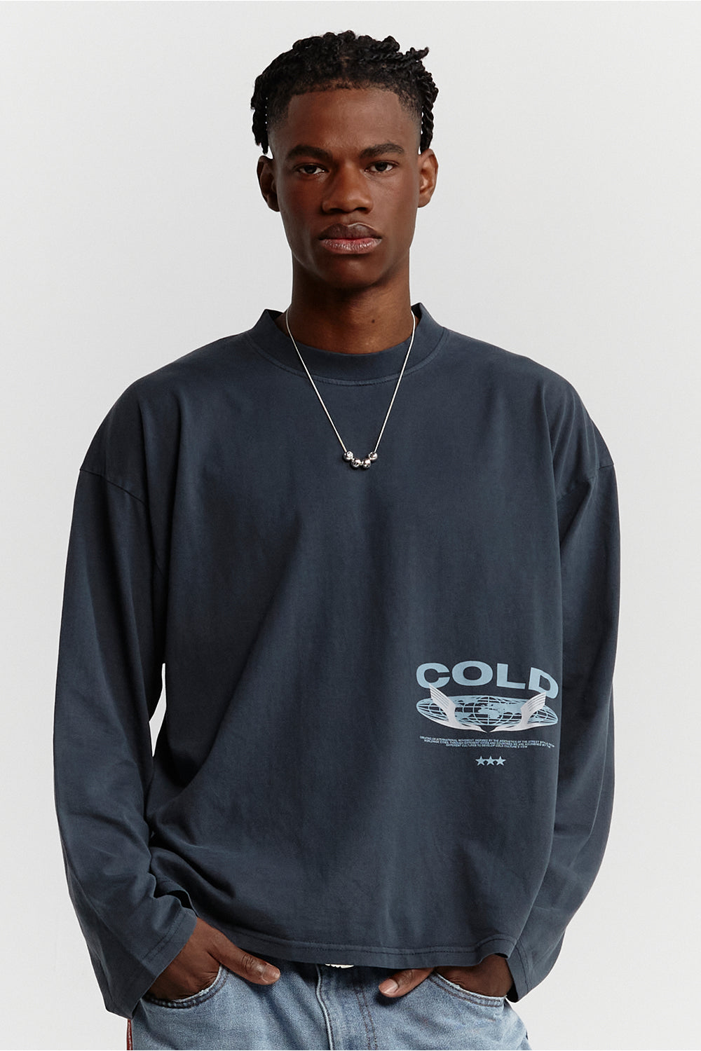 GLOBALIA LONGSLEEVE TEE DARK BLUE