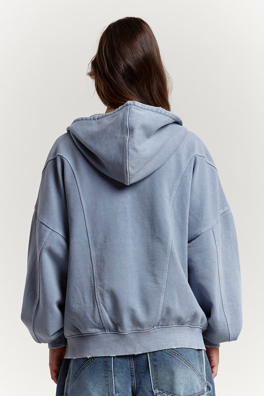 SHAPES ZIP HOODIE +WASHED COOL BLUE