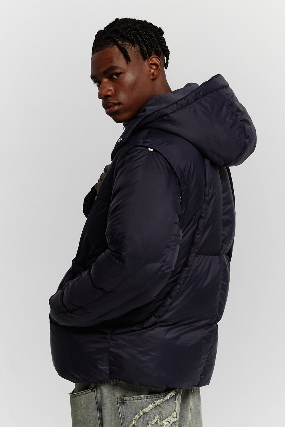 MULTIFUNCTIONAL PUFFER JACKET DARK BLUE