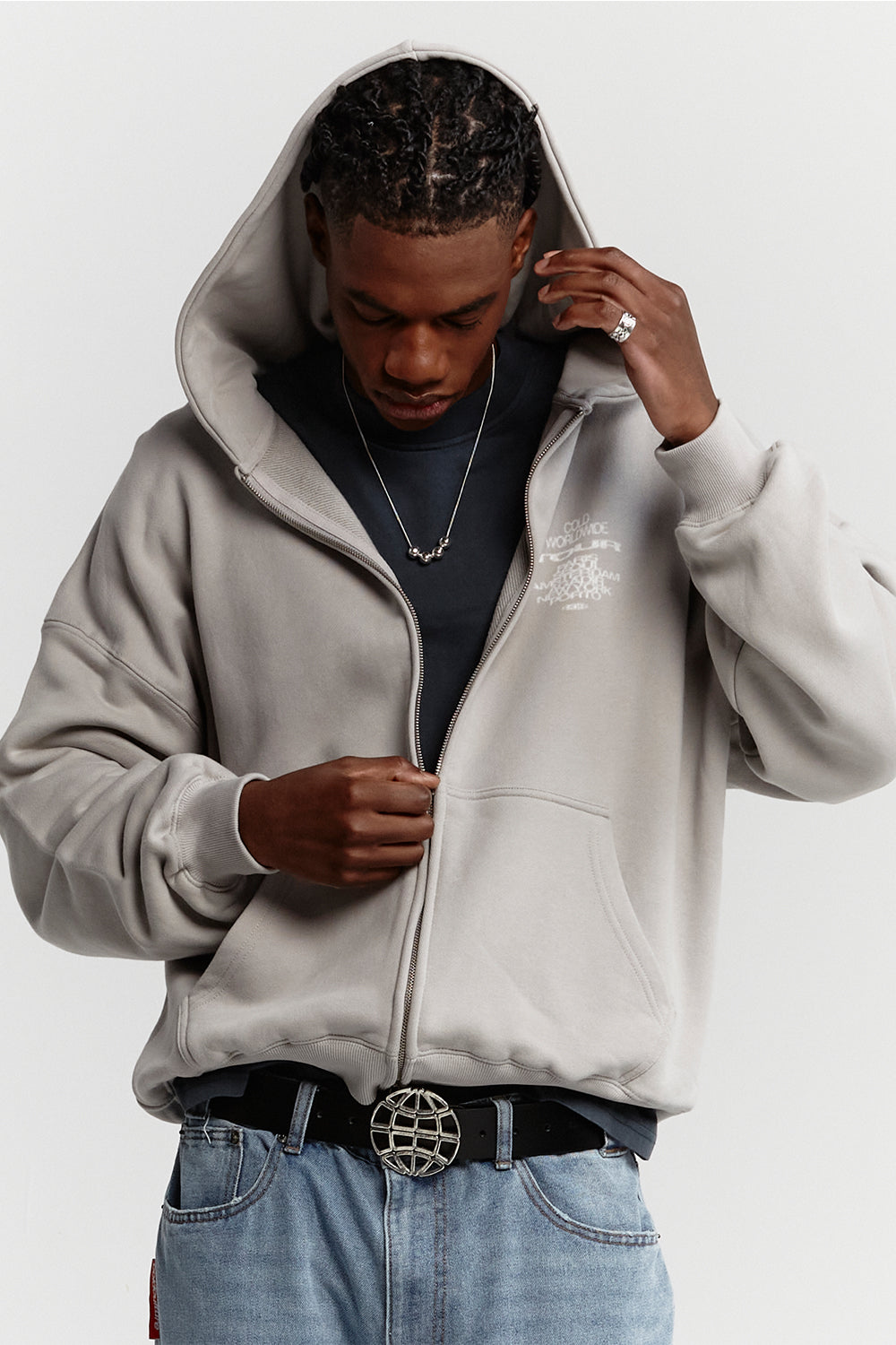 TOUR ZIP HOODIE GRANITE