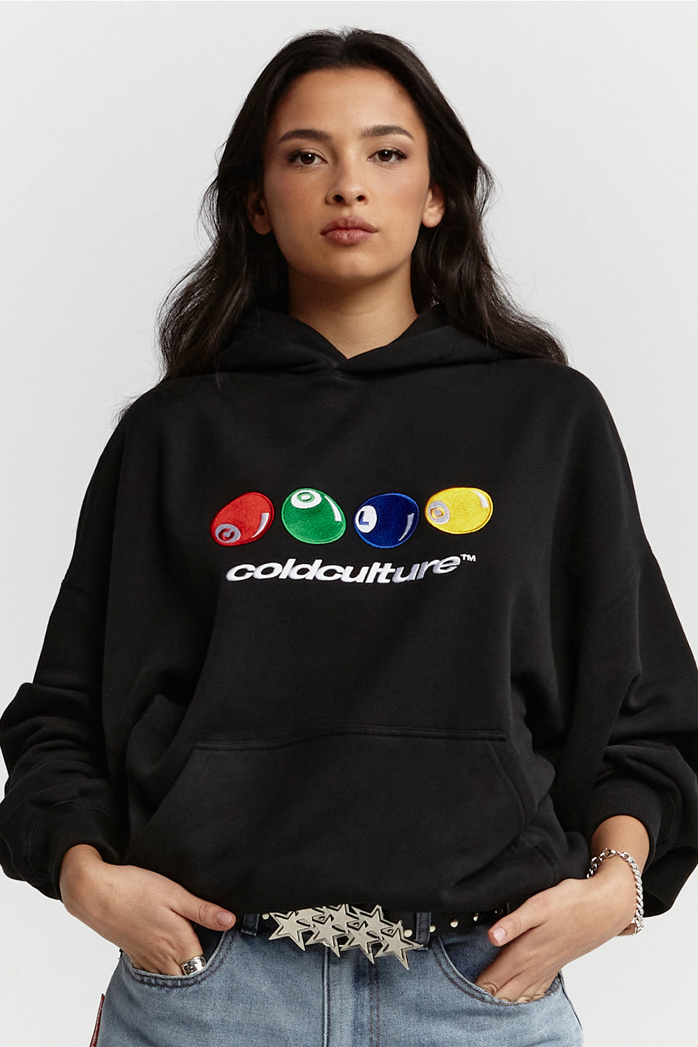 POOL COLORS HOODIE BLACK