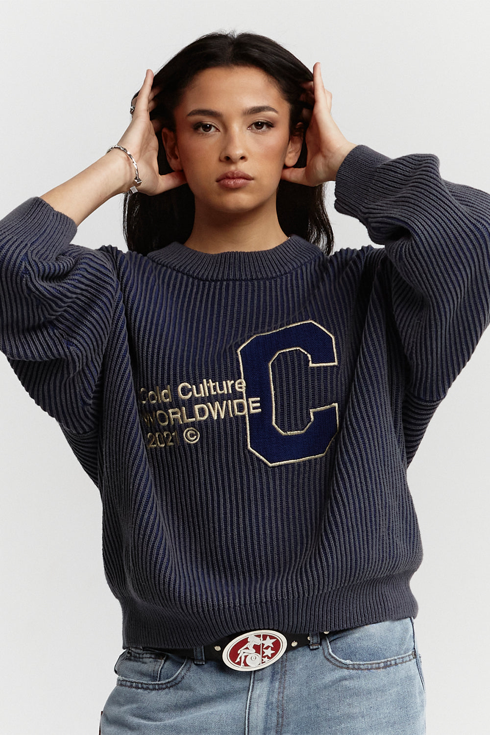 COLD UNIVERSITY KNIT DARK BLUE