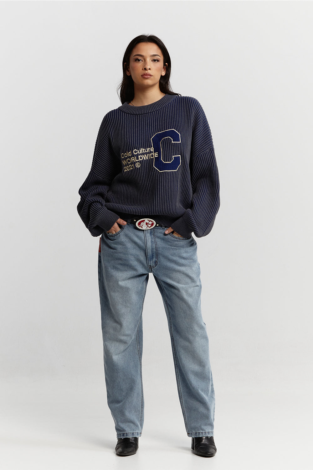 COLD UNIVERSITY KNIT DARK BLUE