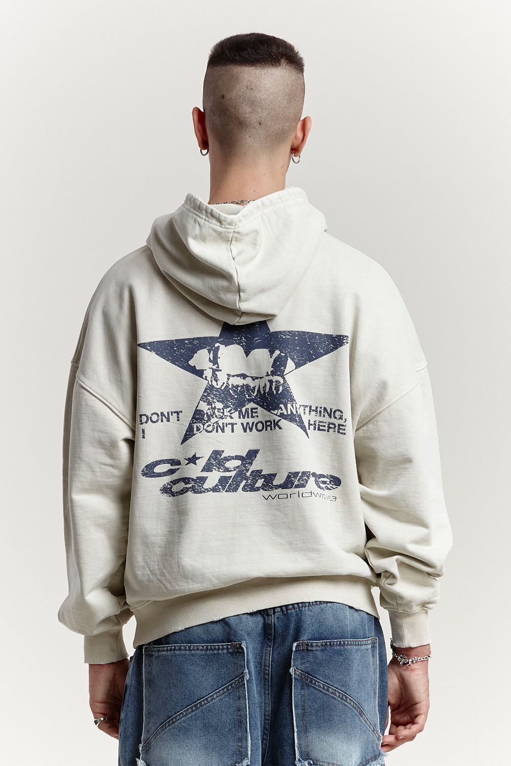 STAR TEETH HOODIE +WASHED ULTRA LIGHT GREY