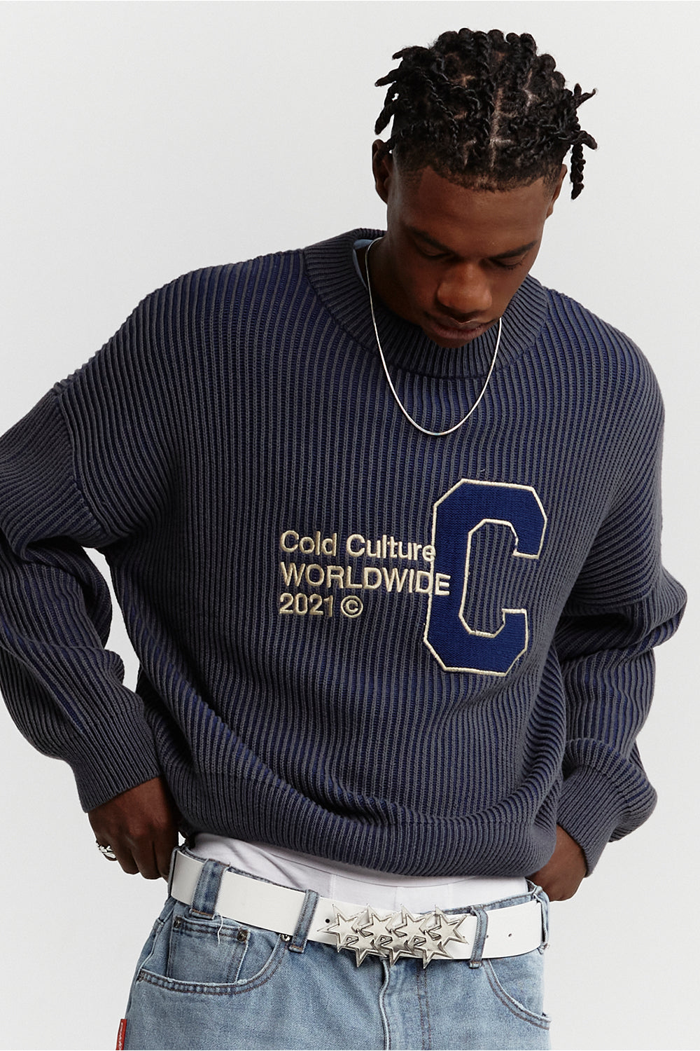 COLD UNIVERSITY KNIT DARK BLUE