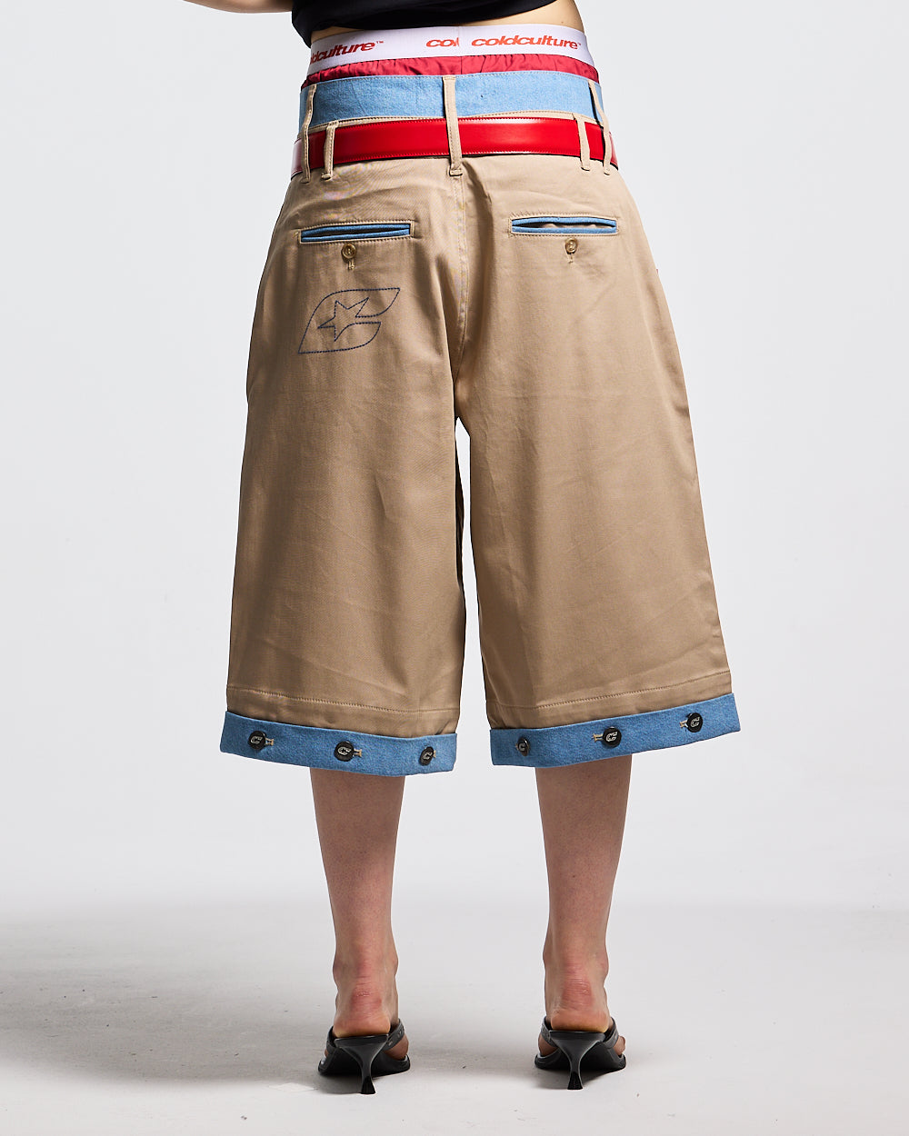 DOUBLE WAIST SUIT JORTS BEIGE