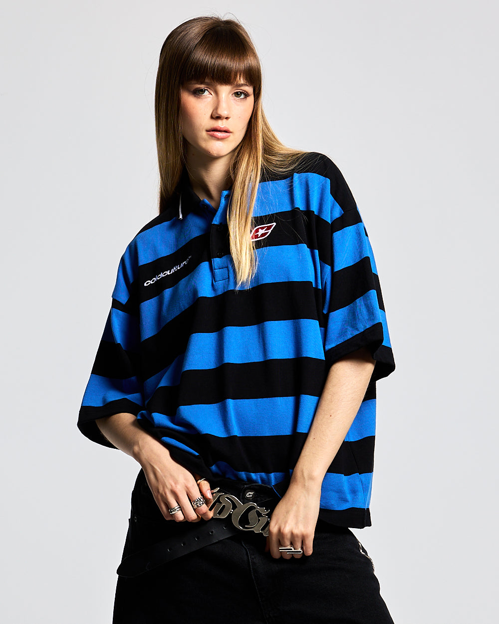 BIG STRIPES POLO T-SHIRT JASPER BLUE