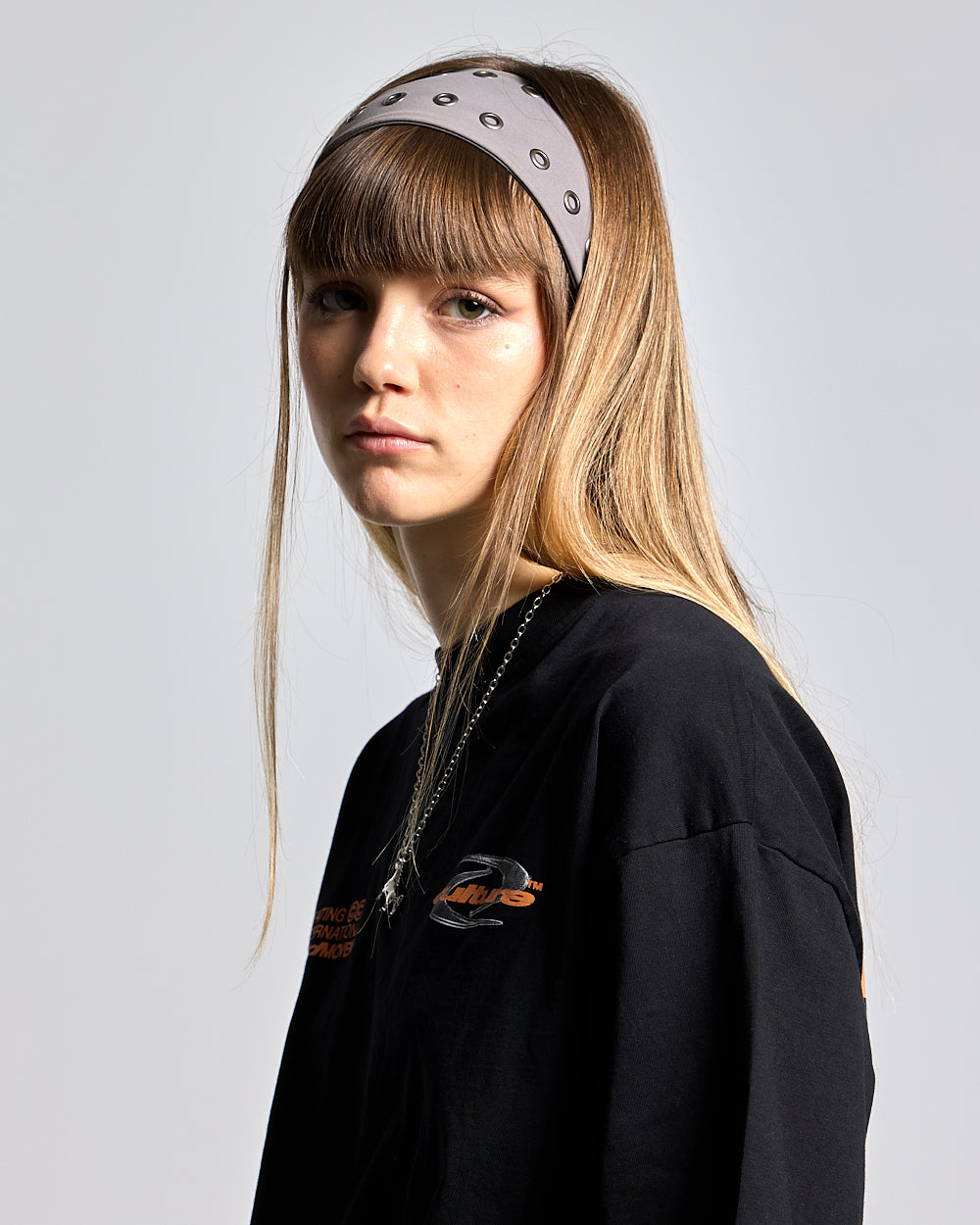 EYELETS HEADBAND STEEL GREY