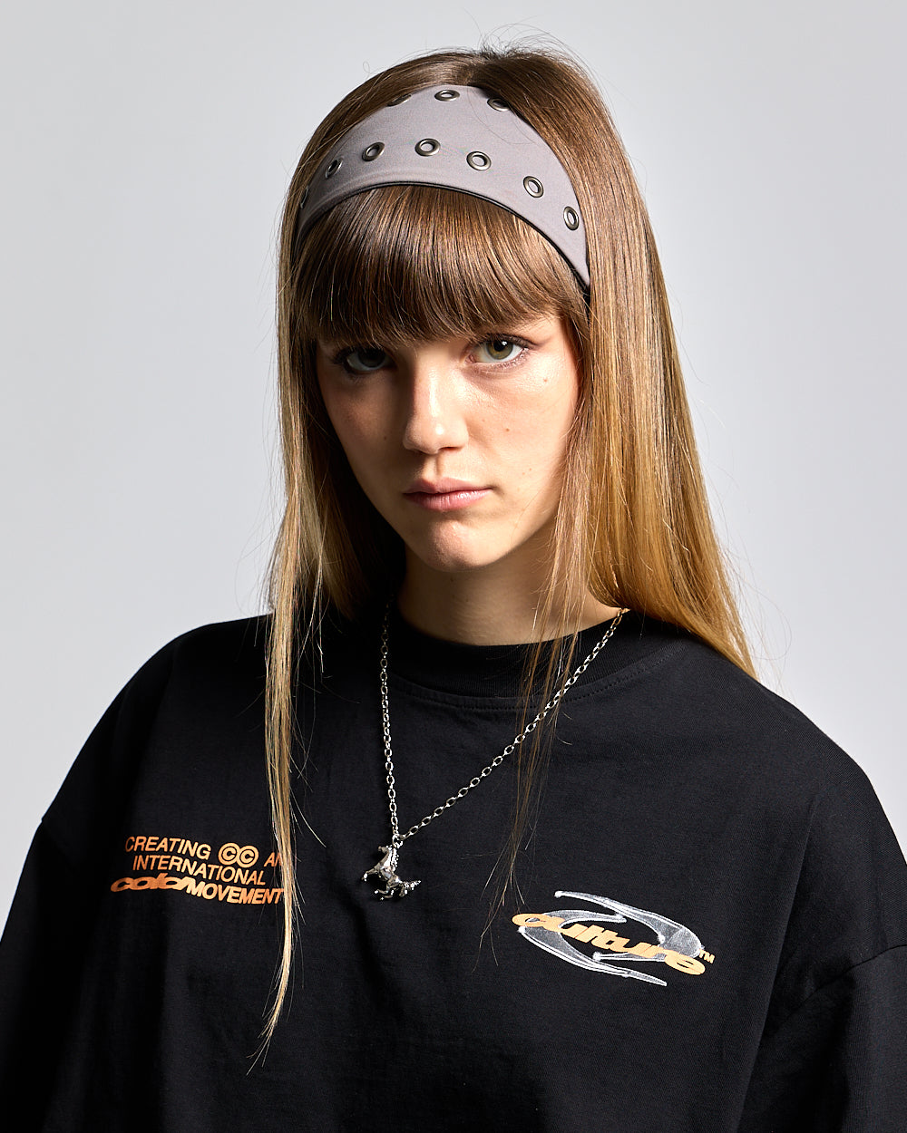 EYELETS HEADBAND STEEL GREY