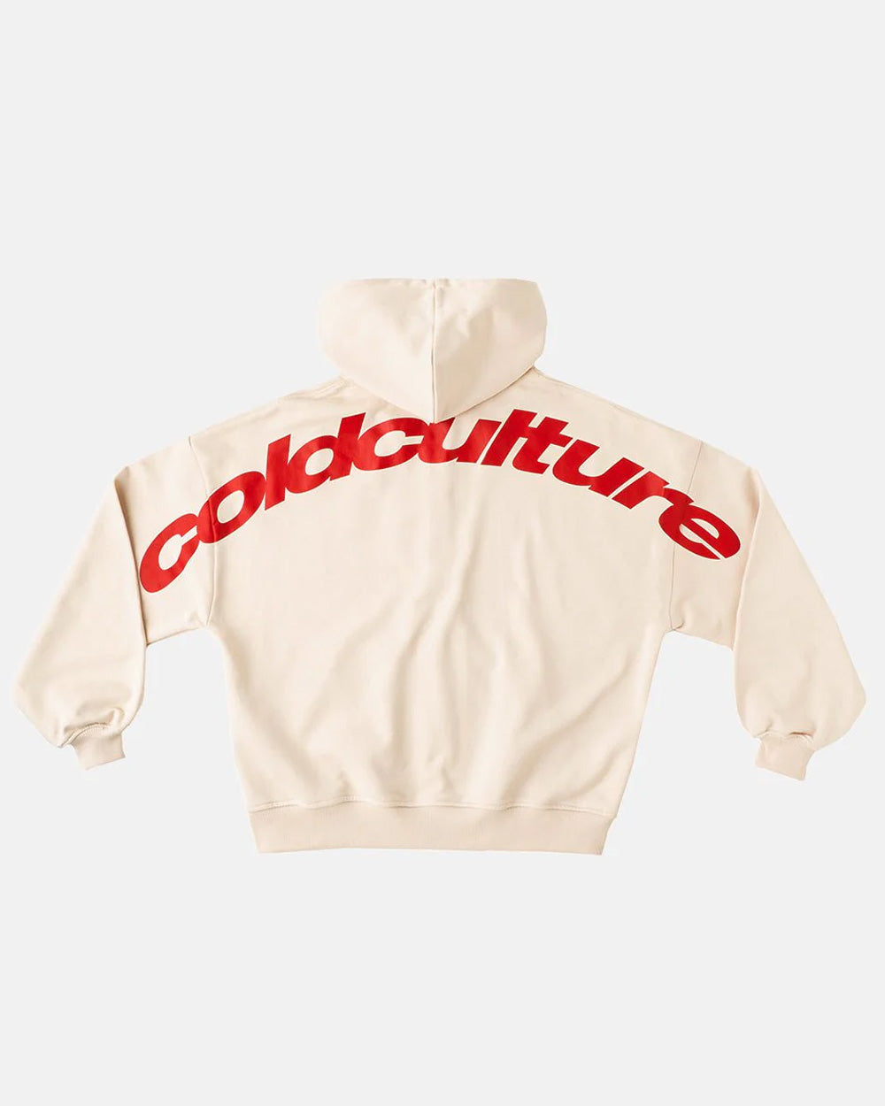 CURVED ZIP HOODIE CREAM