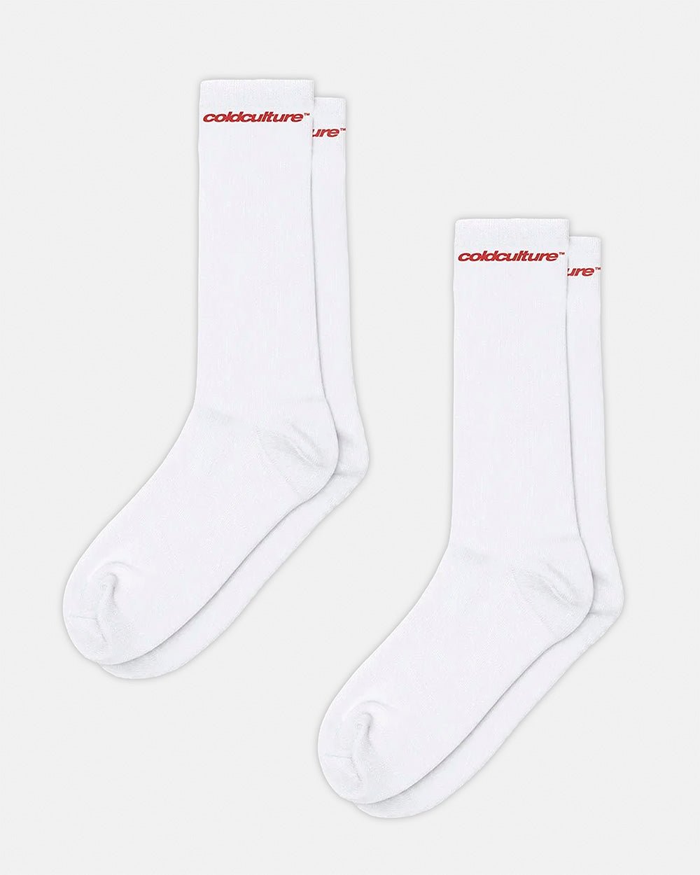 2 PACK BASIC SOCKS WHITE - Cold Culture